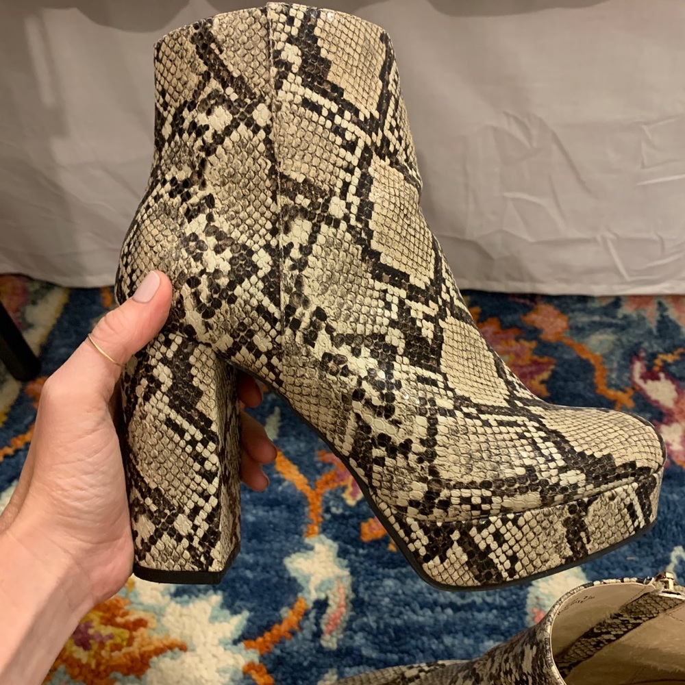 snake skin booties
